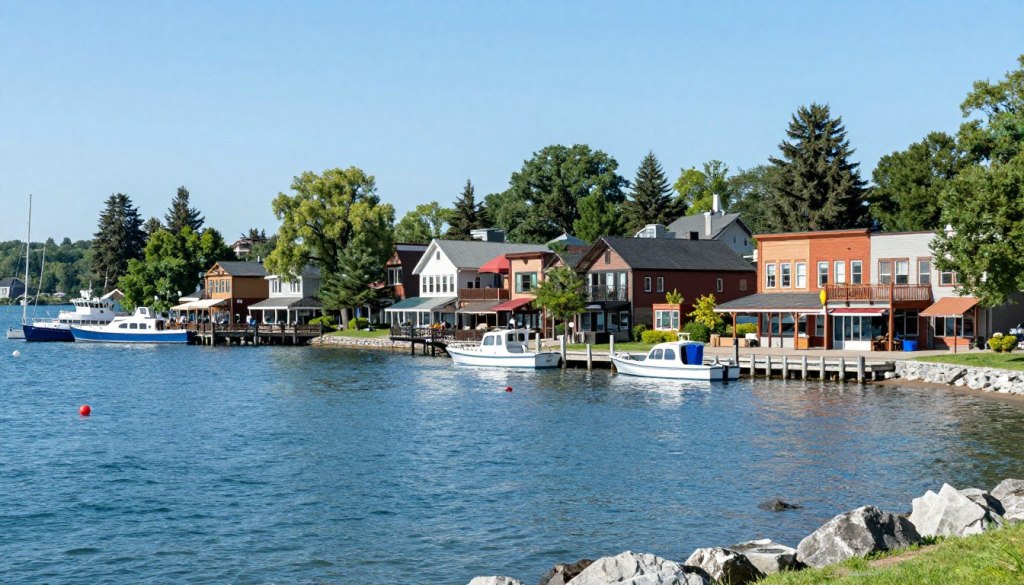 Beautiful Lake Geneva Wisconsin waterfront showing the local community served by family carpet cleaning business