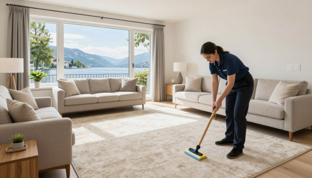 Beautiful clean Lake Geneva home interior with pristine carpets after professional cleaning service