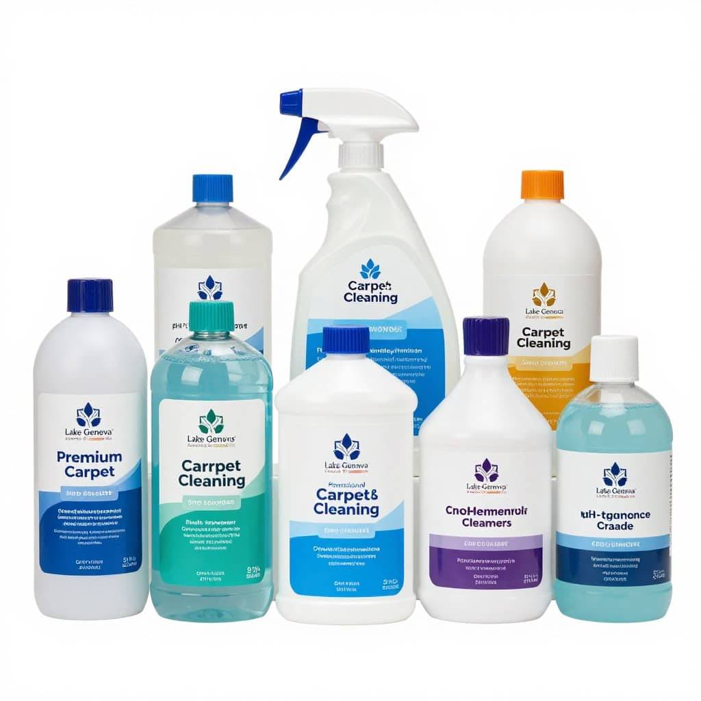 Carpet cleaning products and solutions used by Lake Geneva professionals