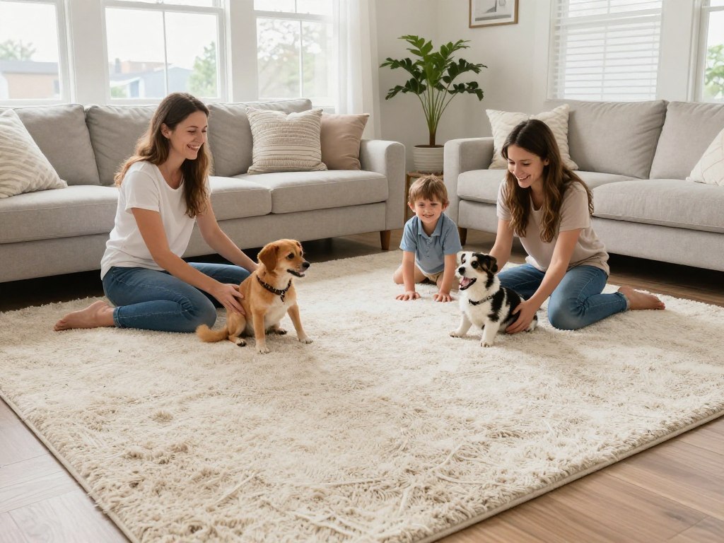 Family enjoying clean dry carpet same day