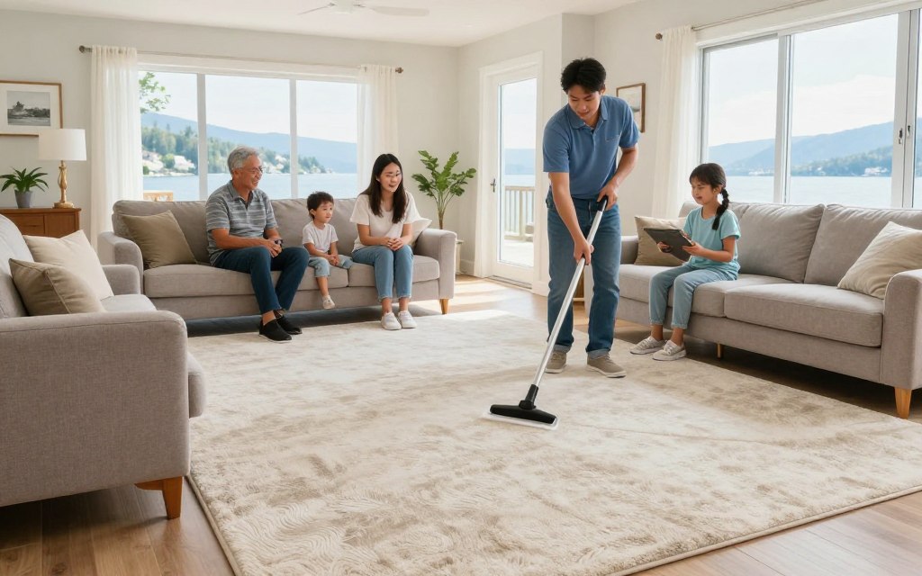 Happy customers in their freshly cleaned home