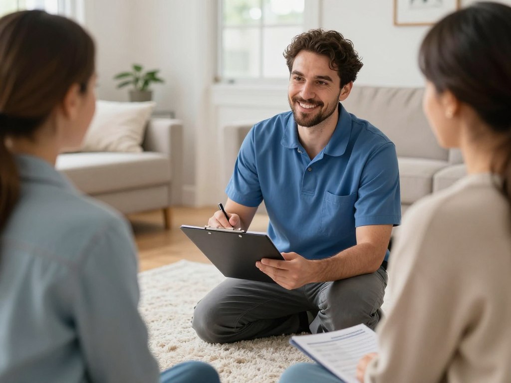 Professional carpet cleaning consultation