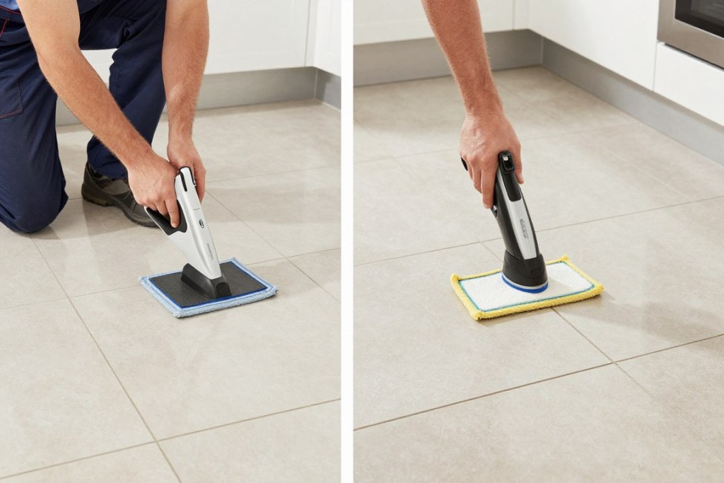 Professional tile and grout cleaning service showing expert hard surface floor care