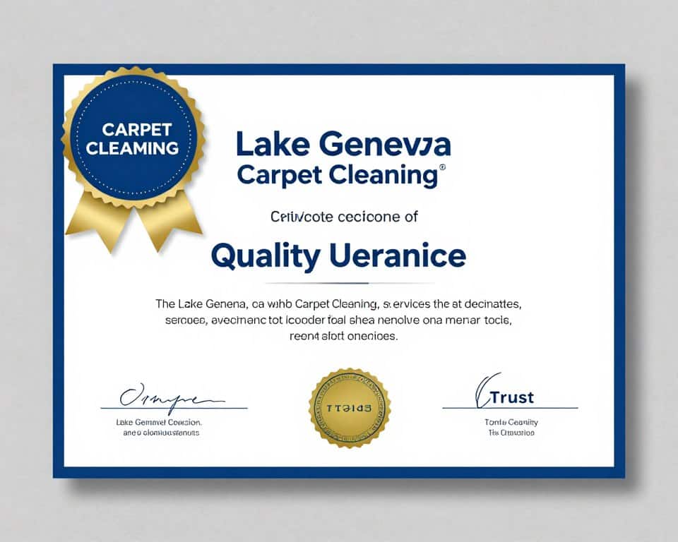 Quality guarantee certificate for carpet cleaning
