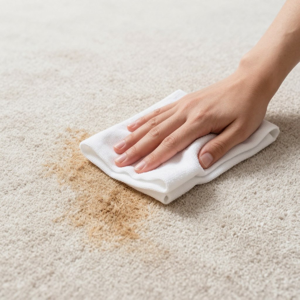 Quick carpet stain blotting technique