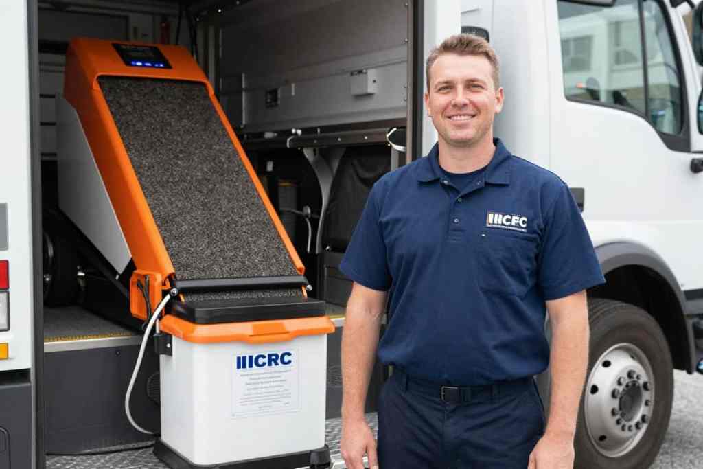 certified professional carpet cleaning technician with proper equipment and credentials